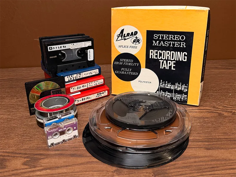 Audio cassettes, microcassette and reel-to-reel tapes for audio transfer and digitization