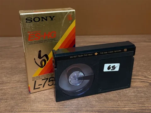 Sony Betamax video cassette and tape case