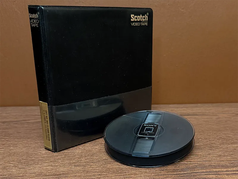 Sony EIAJ half-inch reel-to-reel video tape and case