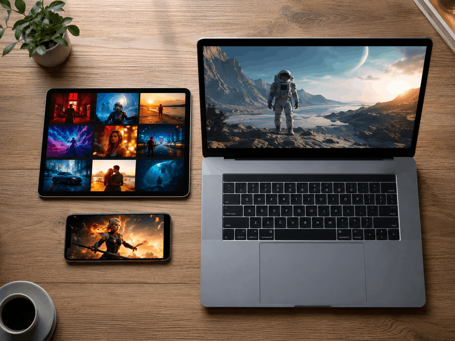 Watching streaming video across a phone, tablet and laptop