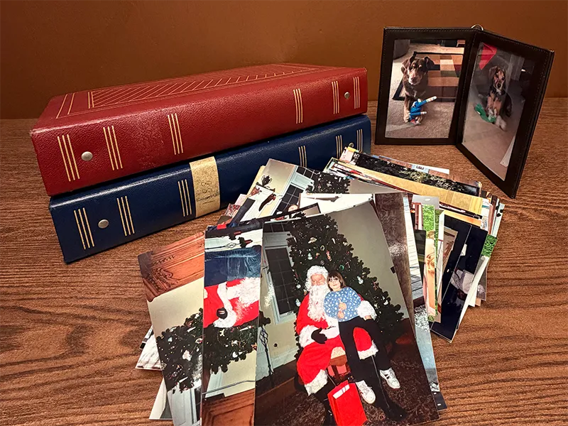 Printed family photos and photo albums for digital scanning